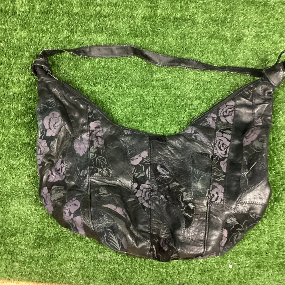 Vintage Leather Hobo Patchwork Bag